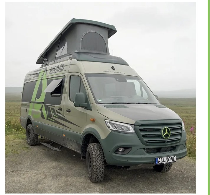 Allroad TAKLAMAKAN 4x4XL Familien-Camper auf Mercedes-Benz Sprinter Basis mit Aufstelldach